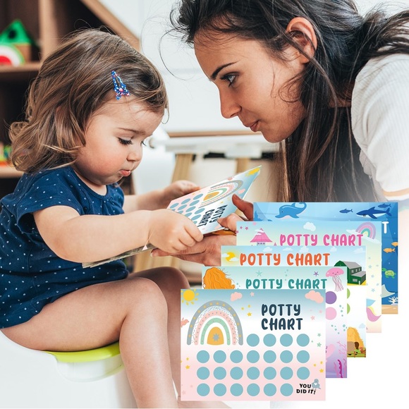 Potty Training Sticker Chart 5 Fun Styles 17 PCS Potty Chart for Girls - Picture 5 of 10
